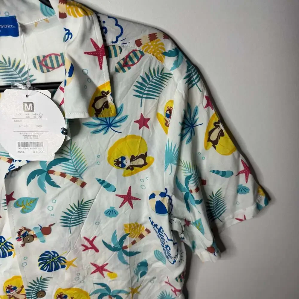 Tokyo Disney Resort Sui Sui Summer Chip 'n Dale Tropical M Button-Down Shirt
